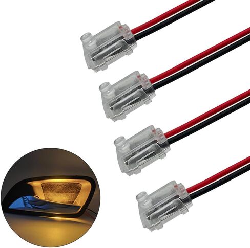 Car Door Handle Light ICE Blue Door Handle LED Light 12V Ambient Light Storage Box Decorative Light Cylindrical Top Transparent Shell Universal Small Car Ship Use (4PCS) in Saudi Arabia