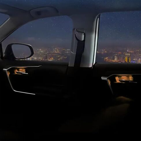 Car Door Handle Light ICE Blue Door Handle LED Light 12V Ambient Light Storage Box Decorative Light Cylindrical Top Transparent Shell Universal Small Car Ship Use (4PCS) in Saudi Arabia
