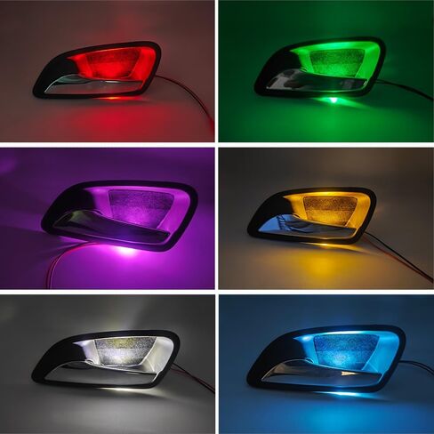 Car Door Handle Light ICE Blue Door Handle LED Light 12V Ambient Light Storage Box Decorative Light Cylindrical Top Transparent Shell Universal Small Car Ship Use (4PCS) in Saudi Arabia