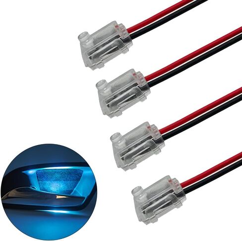 Car Door Handle Light ICE Blue Door Handle LED Light 12V Ambient Light Storage Box Decorative Light Cylindrical Top Transparent Shell Universal Small Car Ship Use (4PCS) in Saudi Arabia