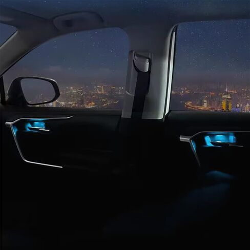 Car Door Handle Light ICE Blue Door Handle LED Light 12V Ambient Light Storage Box Decorative Light Cylindrical Top Transparent Shell Universal Small Car Ship Use (4PCS) in Saudi Arabia