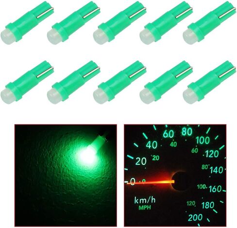 CCIYU T5 LED Bulb, 74 Green Instrument Dashboard Gauge Cluster Light, COB LED Wedge Bulbs Light 2721 37 286 18 DC 12V-24V Dash Light in Saudi Arabia