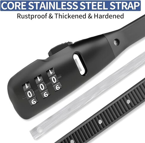 قفل ربط بسحاب - قفل كابل قابل للتعديل مكون من 3 أرقام، لرف الدراجة، وخوذة الدراجة النارية، ولوح التزلج، والباب الفرنسي، وعربة الأطفال والخزانة - مثالي للأمان خفيف الوزن (3 عبوات) in Kuwait