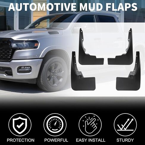 Truck Mud Flaps Splash Guards for Dodge for Ram 1500 2019-2025 with OEM Fender Flares(New Body Style) Front Rear Wheel Fender Mud Guards Protection Kit in Saudi Arabia