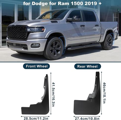 Truck Mud Flaps Splash Guards for Dodge for Ram 1500 2019-2025 with OEM Fender Flares(New Body Style) Front Rear Wheel Fender Mud Guards Protection Kit in Saudi Arabia