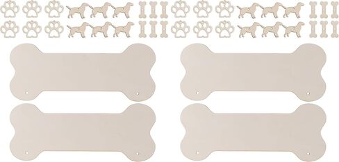Dog Bone Wood Sign Blank Wooden Plaque Unfinished Wood DIY Crafts Hanging Sign for Puppy Pet House Door Wall Decoration 20Pcs in Saudi Arabia