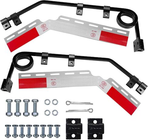 Angled Mud Flap Hangers 2 coils Damping Spring with Aluminum Mud Flap Reflector Fender Reflective Tape for Heavy Duty Semi Trucks Trailers in Saudi Arabia