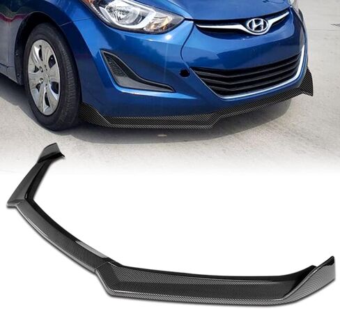 Q1-TECH, 9-Piece Front Bumper Lip & Side Skirt Extensions Diffuser Compatible with 2011 2012 2013 Hyundai Elantra Sedan Only, Front Lip Spoiler Air Chin Splitter ABS (Painted Carbon) in Saudi Arabia