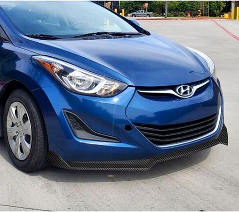 Q1-TECH, 9-Piece Front Bumper Lip & Side Skirt Extensions Diffuser Compatible with 2011 2012 2013 Hyundai Elantra Sedan Only, Front Lip Spoiler Air Chin Splitter ABS (Painted Carbon) in Saudi Arabia