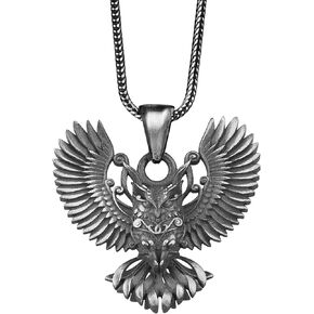 Celtic Owl Necklace, Sterling Silver Owl Pendant, Handmade Owl Necklace, Owl Pendant Necklace, Owl Charm Necklace, Big Owl Necklace Silver in Saudi Arabia