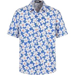 Men's Casual Floral Short Sleeve Shirt in Saudi Arabia