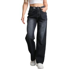 Women's Wide Leg Jeans Flare - Mid-Rise Relaxed Fit Denim -Size 14 16 18 in Saudi Arabia
