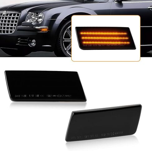 litzland LED Side Marker Lights Compatible With Chrysler 300/300C 2005-2014 Front Bumper Side Marker Turn Signal Lamps Clear Lens in Kuwait