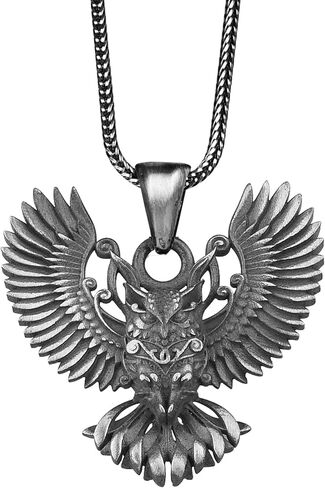 قلادة بومة سلتيك، قلادة بومة من الفضة الإسترليني، قلادة بومة مصنوعة يدويًا، قلادة بومة بومة، قلادة بومة ساحرة، قلادة بومة كبيرة فضية in Saudi Arabia