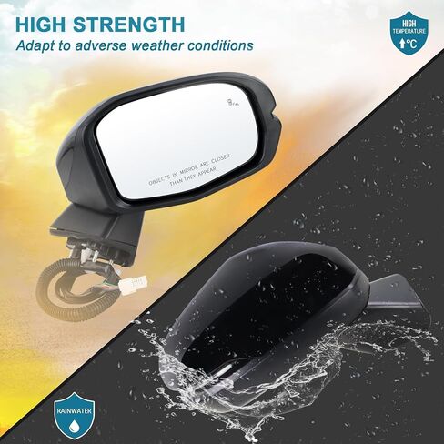 Left Driver Side Mirror Compatible With 2023-2027 Honda CRV CR-V With Power Glass Manual Folding Heated Turn Signal Blind Spot Black Replace#76258-3A0-A91(8Pins) in Saudi Arabia