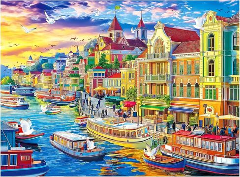 ALL4JIG Dog Themed Coolest Fun Jigsaw Puzzles for Adults and Kids, 1000 Pieces, Christmas Secret Santa Gift, White Elephant Gifts for Dog Lovers, Number Partitioned for Easy Solving in Kuwait