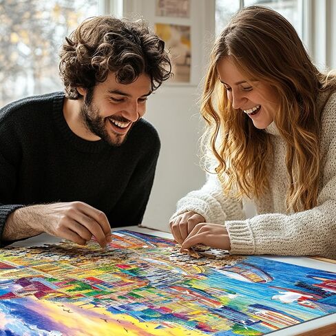 ALL4JIG Dog Themed Coolest Fun Jigsaw Puzzles for Adults and Kids, 1000 Pieces, Christmas Secret Santa Gift, White Elephant Gifts for Dog Lovers, Number Partitioned for Easy Solving in Kuwait