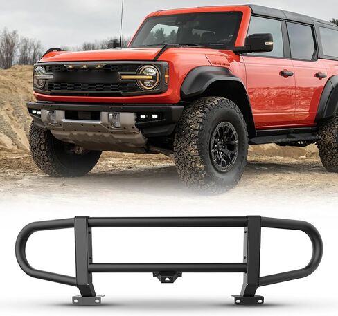 Bull Bar for 2021-2025 Ford Bronco (Not for Bronco Sport), Front Bull Bar with 22-Inch LED Light Brackets, Front View Camera Brackets, Black Textured Finish (3D) in Kuwait