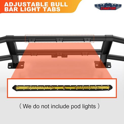 Bull Bar for 2021-2025 Ford Bronco (Not for Bronco Sport), Front Bull Bar with 22-Inch LED Light Brackets, Front View Camera Brackets, Black Textured Finish (3D) in Kuwait