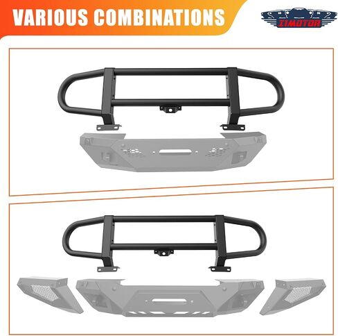 Bull Bar for 2021-2025 Ford Bronco (Not for Bronco Sport), Front Bull Bar with 22-Inch LED Light Brackets, Front View Camera Brackets, Black Textured Finish (3D) in Kuwait