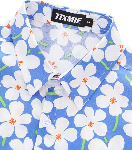 Men's Casual Floral Short Sleeve Shirt in Saudi Arabia
