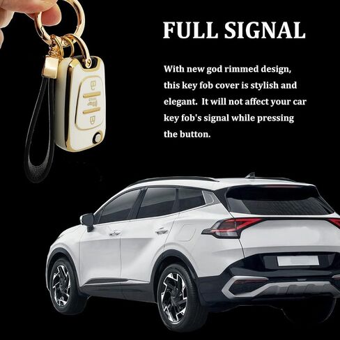 حافظة غطاء حماية للمفتاح من مادة TPU متوافقة مع 2010-2014 Kia ​​Soul Rio Sorento Forte Optima Carens Picanto Flip Remote Key Fob (أسود) in Saudi Arabia