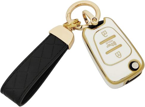 حافظة غطاء حماية للمفتاح من مادة TPU متوافقة مع 2010-2014 Kia ​​Soul Rio Sorento Forte Optima Carens Picanto Flip Remote Key Fob (أسود) in Saudi Arabia