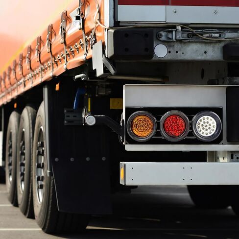 2 قطعة مجموعة مصابيح خلفية LED للمقطورة، 12 فولت - 24 فولت 4 بوصة مصابيح خلفية LED مستديرة للمقطورة لمصابيح تشغيل إشارة الانعطاف in Kuwait