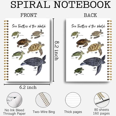 Whale Notebook - Ocean Notebook, Ocean Journal, Whale Gifts, Whale Gifts for Women, Marine Biology Gifts, Whales of the World Spiral Notebook 5.5x8.3 Inch in Kuwait