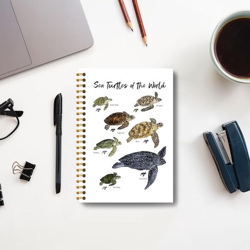 Whale Notebook - Ocean Notebook, Ocean Journal, Whale Gifts, Whale Gifts for Women, Marine Biology Gifts, Whales of the World Spiral Notebook 5.5x8.3 Inch in Kuwait