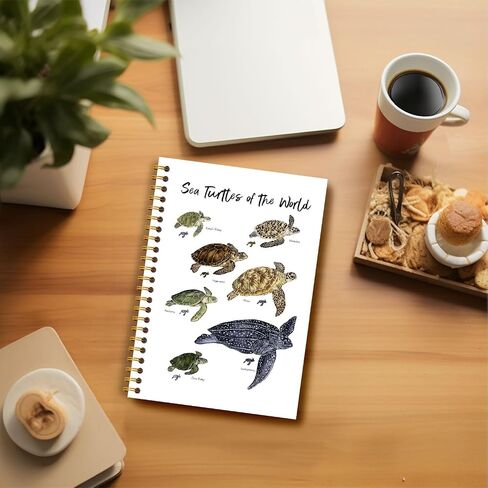 Whale Notebook - Ocean Notebook, Ocean Journal, Whale Gifts, Whale Gifts for Women, Marine Biology Gifts, Whales of the World Spiral Notebook 5.5x8.3 Inch in Kuwait