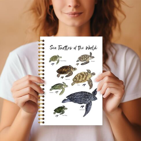 Whale Notebook - Ocean Notebook, Ocean Journal, Whale Gifts, Whale Gifts for Women, Marine Biology Gifts, Whales of the World Spiral Notebook 5.5x8.3 Inch in Kuwait