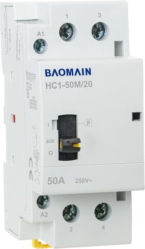Baomain AC Contactor 25A 2 Pole Normally Open Universal Circuit Control 35mm DIN Rail Mount CE Listed BCT-25/20 (AC 12V, 2NO) in Saudi Arabia