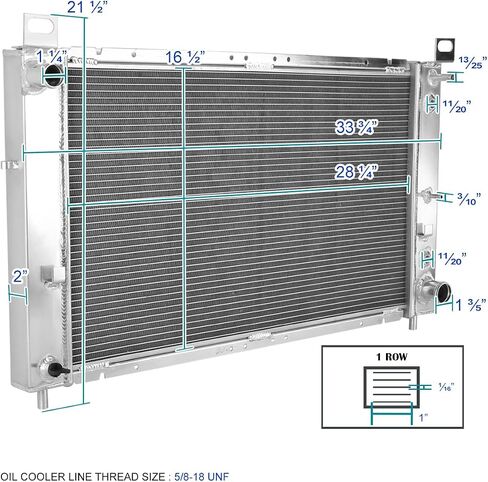 Spec-D Tuning Single-Row Aluminum Performance Cooling Radiator Compatible with 1999-2004 Chevy Silverado Automatic Transmission 4.8L 5.3L V8 in Saudi Arabia