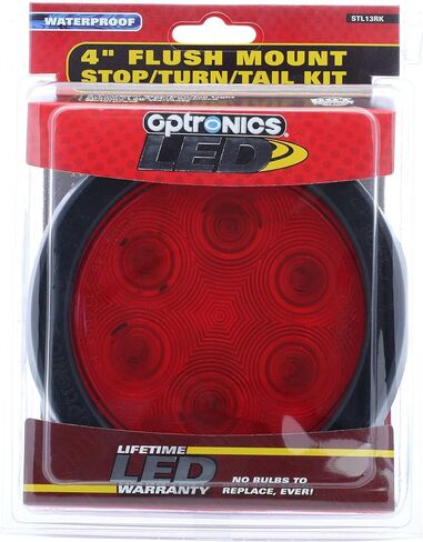 مجموعة مصابيح خلفية LED مستديرة محكمة الغلق مقاس 4 بوصات من Optronics STL13RK، باللون الأحمر in Saudi Arabia