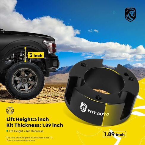 YHTAUTO 3 Inch Front Leveling Lift Kit Compatible with 2019-2023 Ford Ranger, 4WD/RWD, Aluminum Strut Spacers Suspension Leveling Kit w/Hardware Kit Set of 2 in Saudi Arabia
