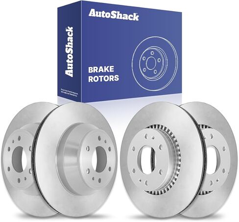 دوارات الفرامل الأمامية والخلفية المحفورة والمشقوقة من AutoShack | بديل لسيارة GMC Envoy XL Saab 9-7x شيفروليه SSR تريل بليزر EXT Buick Rainier Isuzu Ascender 4WD | المغلفة الإلكترونية | مجموعة مكونة من 4 أجهزة كمبيوتر | ShadowGuard in Saudi Arabia