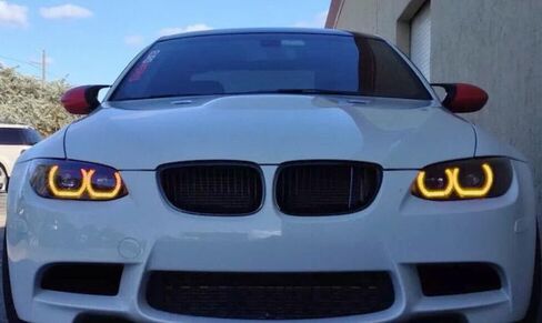 iJDMTOY DTM Style Horseshoe RGB Multi-Color LED Angel Eyes Halo Rings w/Adjustable Setting Compatible with BMW 1 2 3 4 5 Series Retrofit in Saudi Arabia