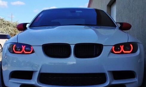 iJDMTOY DTM Style Horseshoe RGB Multi-Color LED Angel Eyes Halo Rings w/Adjustable Setting Compatible with BMW 1 2 3 4 5 Series Retrofit in Saudi Arabia