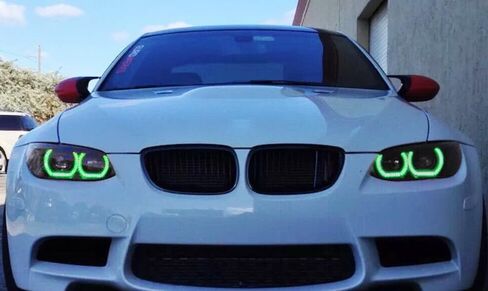 iJDMTOY DTM Style Horseshoe RGB Multi-Color LED Angel Eyes Halo Rings w/Adjustable Setting Compatible with BMW 1 2 3 4 5 Series Retrofit in Saudi Arabia