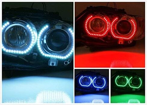 iJDMTOY DTM Style Horseshoe RGB Multi-Color LED Angel Eyes Halo Rings w/Adjustable Setting Compatible with BMW 1 2 3 4 5 Series Retrofit in Saudi Arabia