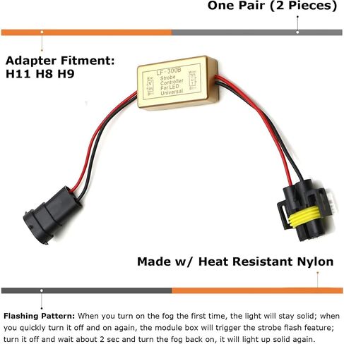 iJDMTOY زوج Plug-N-Play H11 H8 H9 LED استبدال استخدام ستروب فلاش وحدة تحكم صندوق in Saudi Arabia