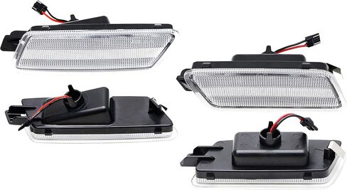 iJDMTOY Dark Smoked Lens Amber/Red Full LED Side Marker Light Kit Compatible With 2012-2018 Audi A7 S7 RS7, Powered by Total 120-SMD LED, Replace OEM Sidemarker Lamps in Saudi Arabia