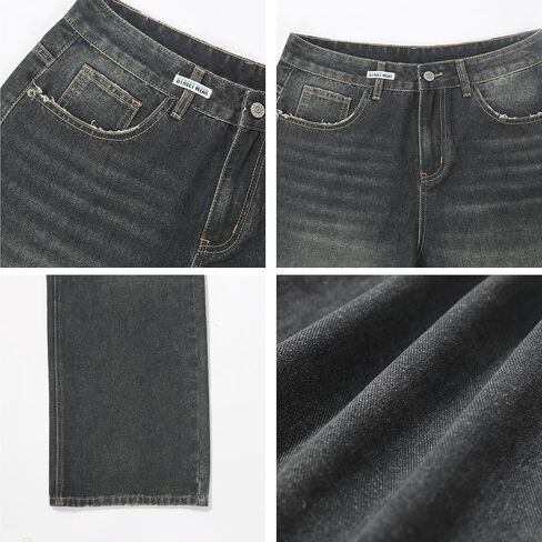 Women's Wide Leg Jeans Flare - Mid-Rise Relaxed Fit Denim -Size 14 16 18 in Saudi Arabia