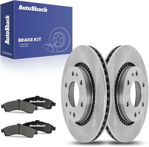 AutoShack Front Brake Rotors Ceramic Brake Pads | Replacement for GMC Envoy XUV Envoy XL Isuzu Ascender Buick Rainier Saab 9-7x 2002-2005 Chevrolet Trailblazer EXT 2003-2006 SSR | 6-PC Brake Kit in Saudi Arabia