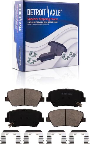 محور ديترويت - طقم فرامل أمامية لسيارة Hyundai Santa Fe 2010-2012، 2011-2013 Kia Sorento محفورة ومشقوقة، وسادات فرامل من السيراميك in Saudi Arabia