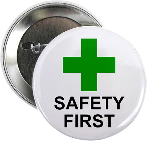 زر CafePress SAFETY FIRST 2.25 زر 2.25 بوصة in Saudi Arabia