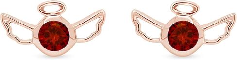 أقراط Angel Wings للنساء، مجموعة إطار دائري الشكل مقلدة جوهرة الميلاد من الذهب عيار 14 قيراط فوق الفضة الإسترلينية مع دفع للخلف، هدية مجوهرات أنيقة من Angel Angel in Saudi Arabia