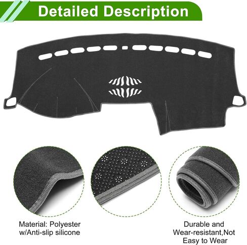 Dashboard Cover for Ford Explorer 2011-2019 Non-Slip Interior Dash Cover Mat Polyester Silicone in Saudi Arabia