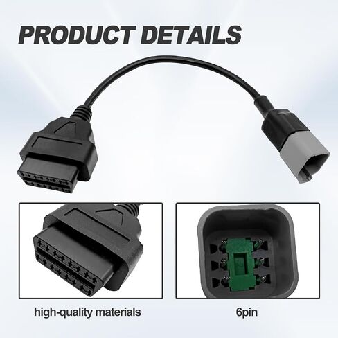 كابل محول تشخيصي obd 6 دبوس إلى 16 دبوس متوافق مع CAN AM UTV ATV الدراجات النارية obd2 obdii أداة تشخيصية in Saudi Arabia